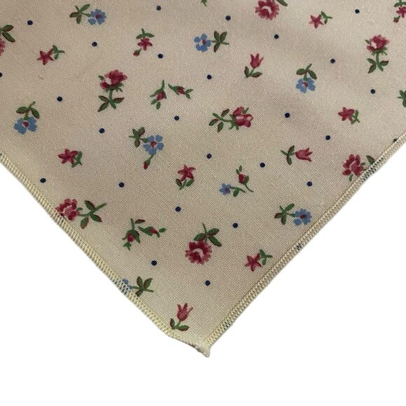 Lot of 4 Cloth Napkins Floral Ivory 20" x 14.25" Cotton Blend Dining - Picture 3 of 4